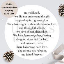 Load image into Gallery viewer, Personalised Christmas Gift for Sister "In childhood..."