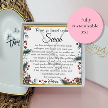 Load image into Gallery viewer, Personalised Christmas gift for girlfriend's mum. Sterling silver jewellery with heartfelt and unique poem.