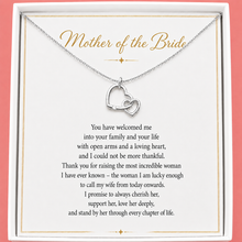 Load image into Gallery viewer, Mother of the Bride Gift from Groom – Two Connected Hearts Necklace