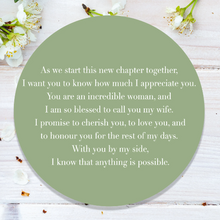 Load image into Gallery viewer, Personalised Gift for Bride to Be from the Groom "As we start this new chapter..."