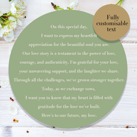 Personalised LGBTQ Wedding Gift for the Bride "On this special day..."