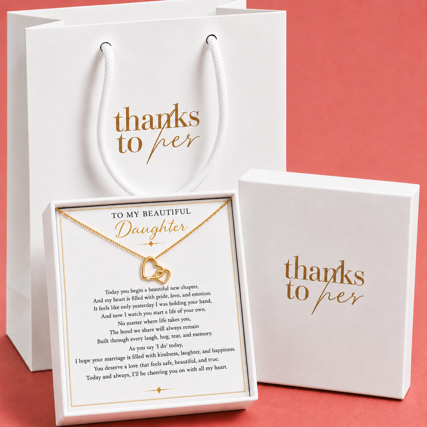 Meaningful Necklace for the Bride on Her Wedding Day – Two Hearts Necklace