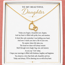 Load image into Gallery viewer, Meaningful Necklace for the Bride on Her Wedding Day – Two Hearts Necklace