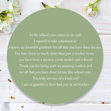 Load image into Gallery viewer, Personalised Teacher Gift "As the school year comes to an end..."