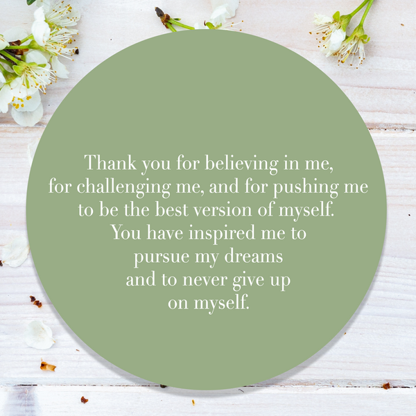 Personalised Teacher Gift "Thank you for believing in me..."