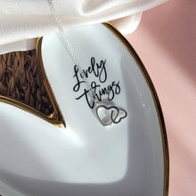 Load image into Gallery viewer, Two connected hearts sterling silver necklace. Mother of the groom wedding gift.