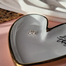 Load image into Gallery viewer, classic sterling silver stud earrings with zirconia stones. Personalised gift for boyfriends mum.