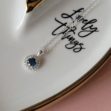 Load image into Gallery viewer, Something blue sterling silver necklace.