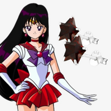 Load image into Gallery viewer, Sailor Mars Star Earrings | Red stars studs | Sailor Moon collection