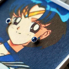 Load image into Gallery viewer, Sailor Mercury Earrings | Blue studs | Sailor Moon collection