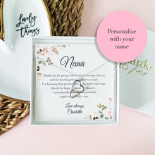 Load image into Gallery viewer, Personalised mother's day gift for grandma. Unique gift for nana. Sterling silver jewellery gift for grandmother.