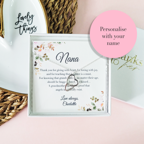 Personalised mother's day gift for grandma. Unique gift for nana. Sterling silver jewellery gift for grandmother.
