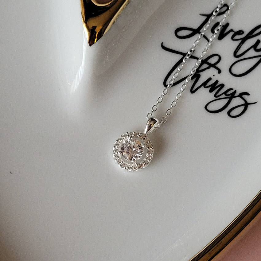 classic sterling silver necklace. Personalised gift for mother of the bride.