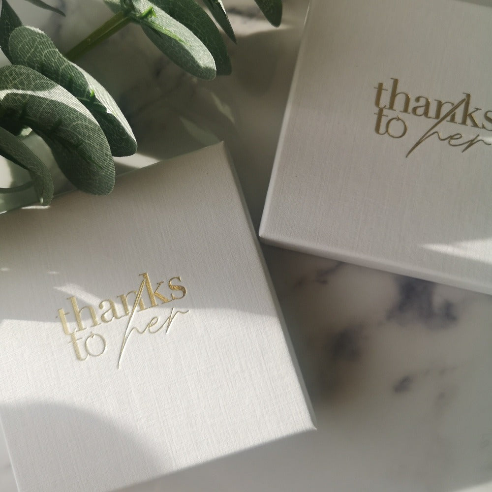Letterbox gifts for women. Express your sppreciation and gratitude with personalised jewellery gifts from Thanks to Her
