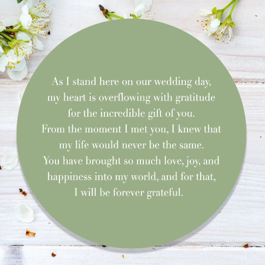 Personalised text for the future wife on LGBTQ wedding