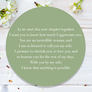 Personalised Gift for Bride to Be from the Groom "As we start this new chapter..."
