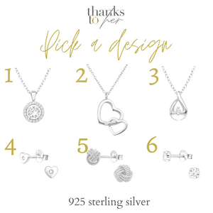 Choose from six designs of sterling silver jewellery. Personalised wedding gift for mother of the bride from the bride.