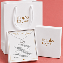Load image into Gallery viewer, Mother of the Groom Gift from Bride – Two Connected Hearts Necklace
