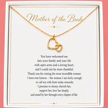 Load image into Gallery viewer, Mother of the Bride Gift from Groom – Two Connected Hearts Necklace
