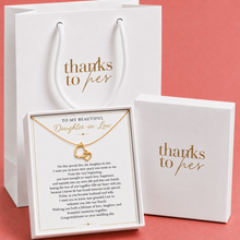 Load image into Gallery viewer, Wedding Gift for Daughter-in-Law from Mother of the Groom – Two Connected Hearts Necklace
