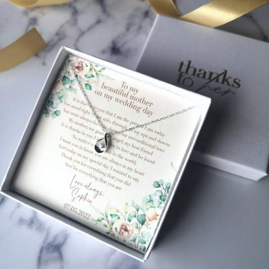Wedding gift for mother of the bride | Drop necklace