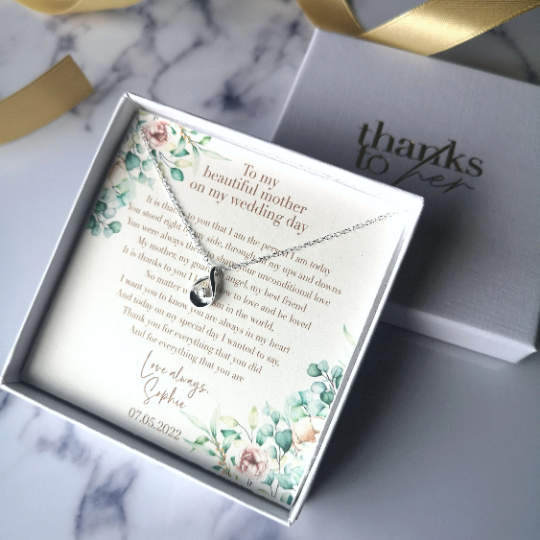 Wedding gift for mother of the bride | Drop necklace