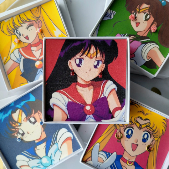 Sailor Mars Star Earrings | Red stars studs | Sailor Moon collection