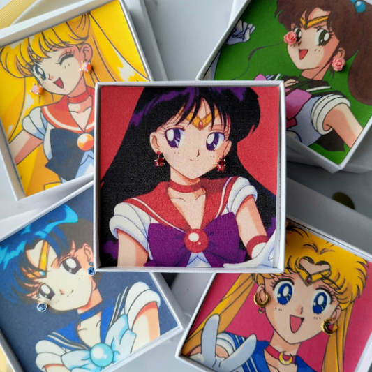 Sailor Mars Star Earrings | Red stars studs | Sailor Moon collection