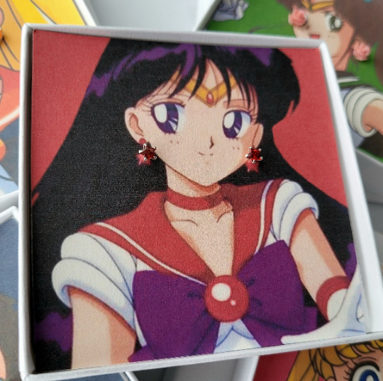 Sailor Mars Star Earrings | Red stars studs | Sailor Moon collection