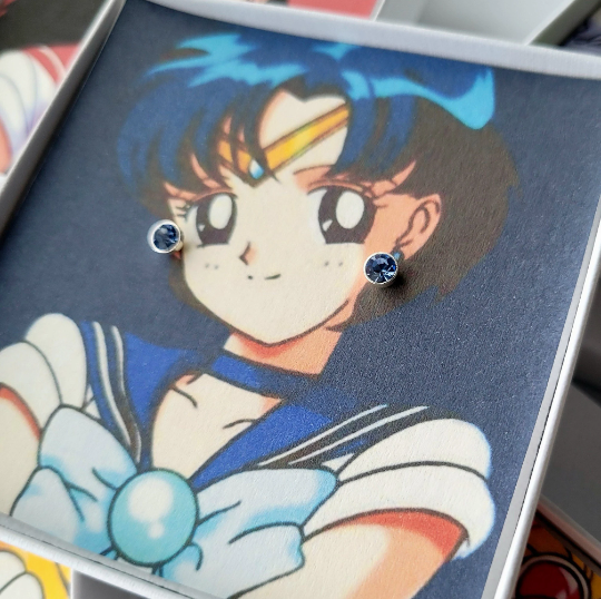 Sailor Mercury Earrings | Blue studs | Sailor Moon collection