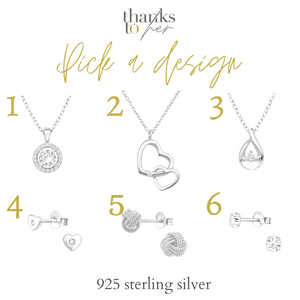 Personalised sterling silver jewellery gifts for women.