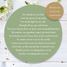 Load image into Gallery viewer, Poem for the mother in law. Personalised the text to suit your requirements. 
