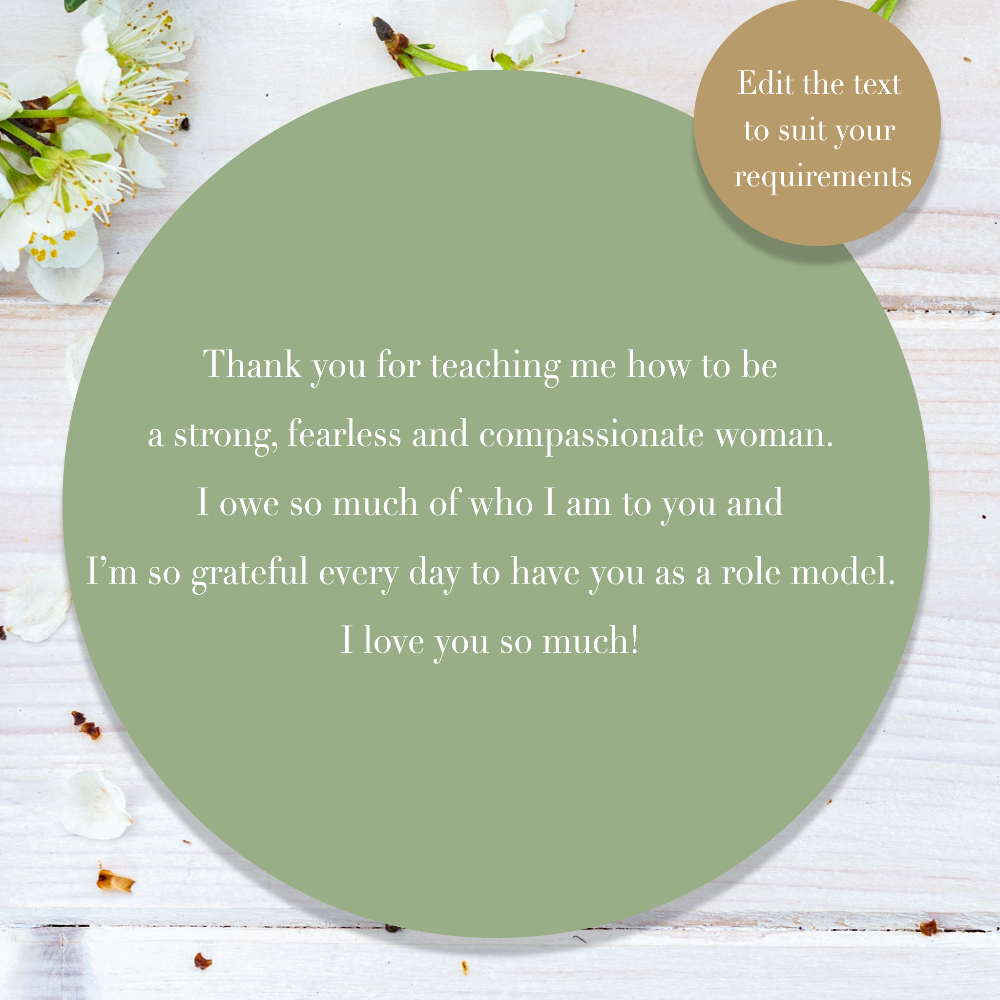 Mother's Day personalised meaningful gift message