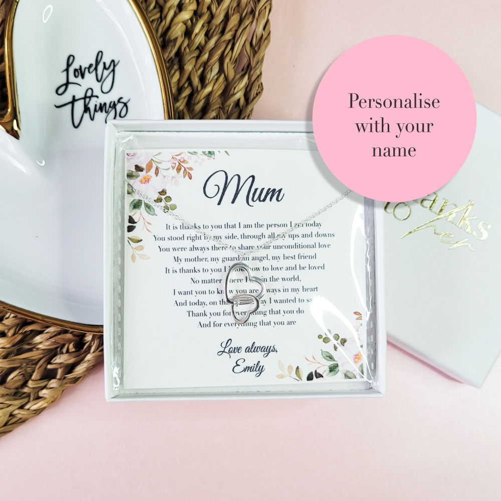 Unique mothers day gift from daughter. Personalised jewellery gift for mum. Sterling silver jewellery gift for women.